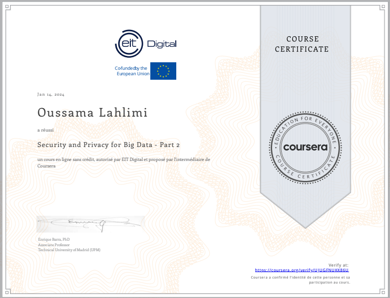 Security and Privacy for Big Data - Part 2 oussama lahlimi